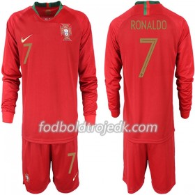 Portugal VM 2018 RONALDO 7 Børn Hjemme - Fodboldtrøjer(L/S)